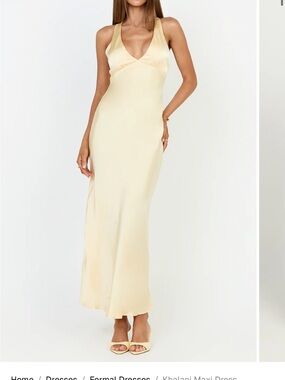 Showpo butter yellow silk dress